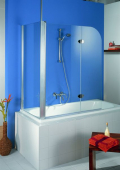 HSK Exklusiv - Seitenwand zum Badewannenaufsatz 01 alu-natur 700 x 1400 mm 50 ESG klar hell