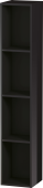 Duravit L-Cube - Regalelement vertikal 180 x 1000 x 180 mm mit 4 Fächern schwarz hochglanz