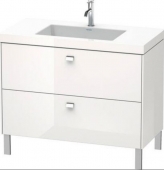 DURAVIT Brioso - Waschtischunterschrank mit Waschtisch c-bonded mit 2 Auszügen 1000x701x480mm weiß hochglanz/weiß hochglanz