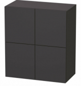DURAVIT L-Cube - Halbhochschrank mit 2 Türen 700x800x363mm graphit supermatt/graphit supermatt