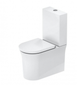 DURAVIT White Tulip - Stand-Tiefspül-WC Kombination für Aufsatz-Spülkasten mit Rimless weiß mit WonderGliss