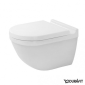 DURAVIT Starck 3 - Wand-Tiefspül-WC Set ohne Rimless weiß ohne WonderGliss