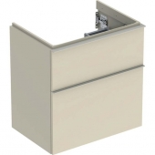 Geberit iCon - Waschtischunterschrank mit 2 ausziehbare Fächer  592x615x416mm sand grey high gloss/sand grey high gloss