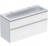 Geberit iCon - Waschtischunterschrank mit 2 ausziehbare Fächer  1200x630x480mm weiß hochglanz / chrom/weiß hochglanz / chrom