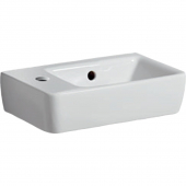 Geberit Renova Compact - Handwaschbecken für Möbel 400x250mm mit 1 Hahnloch mit Überlauf weiß ohne KeraTect