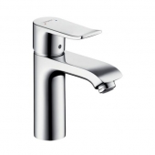 hansgrohe Metris - Einhebel-Waschtischarmatur 110 für offene Warmwasserbereiter mit Zugstangen-Ablaufgarnitur chrom