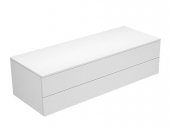 Keuco Edition 400 - Sideboard 2 Auszüge weiß / Glas weiß klar