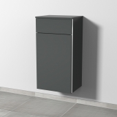 Sanipa 3way - Medium cabinet with 1 drawer & 1 tilt-out laundary basket 450x850x345mm anthrazit matt/anthracite matt