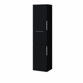Sanipa 3way - Hochschrank mit 2 Türen & 1 Auszug & Anschlag links 350x1700x345mm schwarz matt/schwarz matt