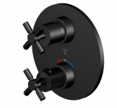 Steinberg Serie 250 - Unterputz-Thermostatarmatur für 2 Verbraucher schwarz matt