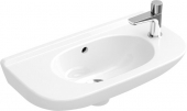 Villeroy & Boch O.novo - Handwaschbecken Compact 500x250mm mit 2 vorgestanzten Hahnlöchern mit Überlauf weiß mit CeramicPlus