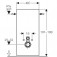 Geberit Monolith - Sanitärmodul für Wand-WC 1010 mm Glas weiß Masszeichnung 1