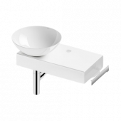 Alape Piccolo Novo - Countertop Washbowl for Console 555x320mm for 1 tap hole without overflow white with ProShield