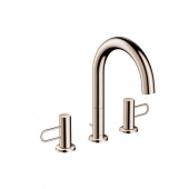 AXOR Uno - 3-hole basin mixer 200 with pop-up waste set brushed nickel