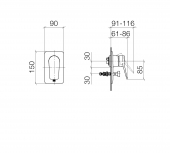 Dornbracht Lissé - Concealed single lever shower mixer for 1 outlet platinum matt