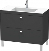 DURAVIT Brioso - Vanity Unit with washbasin c-bonded with 2 drawers 1000x701x480mm graphite matt/graphite matt