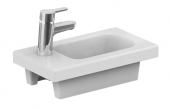 Ideal Standard Connect Space - Hand-rinse basin 450x250mm with 1 tap hole on left side without overflow white with IdealPlus