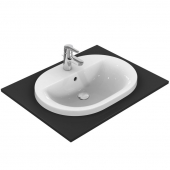 Ideal Standard Connect - Drop-in washbasin for Console 620x460mm with 1 tap hole with overflow white with IdealPlus