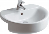 Ideal Standard Connect - Semi-recessed Washbasin for Furniture 550x465mm with 1 tap hole with overflow white with IdealPlus