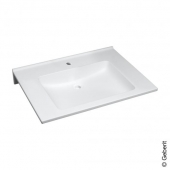 Geberit Publica - Washbasin 700x550mm with 1 tap hole without overflow white matt without KeraTect