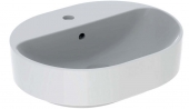 Geberit VariForm - Washbasin 500x400mm with 1 tap hole with overflow white with KeraTect