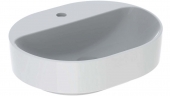 Geberit VariForm - Washbasin 500x400mm with 1 tap hole without overflow white with KeraTect