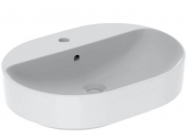Geberit VariForm - Washbasin 600x450mm with 1 tap hole without overflow white with KeraTect