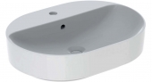 Geberit VariForm - Washbasin 600x450mm with 1 tap hole without overflow white without Coating
