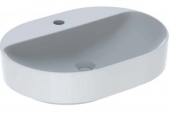 Geberit VariForm - Washbasin 600x450mm for 1 tap hole without overflow white with KeraTect