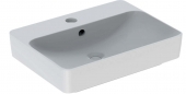 Geberit VariForm - Washbasin 600x450mm with 1 tap hole with overflow white with KeraTect