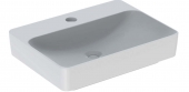 Geberit VariForm - Washbasin 600x450mm with 1 tap hole with overflow white with KeraTect