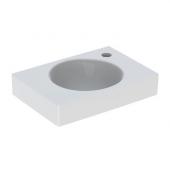 Geberit Preciosa II - Hand-rinse basin for Furniture 400x280mm with 1 tap hole without overflow white with KeraTect