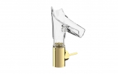 Hansgrohe Axor Starck V - Waschtischmischer 140 mit Glasauslauf-Facettenschliff polished brass