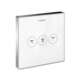 hansgrohe ShowerSelect - Concealed Thermostat for 3 outlets with SELECT-buttons chrome / white