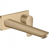 hansgrohe Talis E - Single Lever Basin Mixer wall-mounted with projection 225 mm with non-closable drain valve brushed bronze
