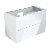 Keuco Edition 11 - Vanity unit 31352.2 front excerpts lighting white / glass white