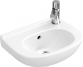 Villeroy & Boch O.novo - Hand-rinse basin Compact 360x275mm with 2 pre-punched tap holes with overflow white without CeramicPlus