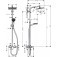 Hansgrohe Crometta - Showerpipe E 240 Einhebelmischer chrom Masszeichnung