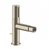 AXOR Uno Select - Single lever bidet mixer with pop-up waste set brushed nickel