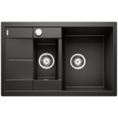 Blanco METRA - Küchenspüle 6 S Compact SILGRANIT mit Ablauffernbedienung reversibel schwarz