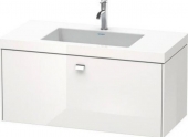 Duravit Brioso - Waschtischunterschrank mit Vero Air 502x1000x480 1 Auszug ohne Hahnloch chrom/weiß 