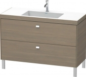 DURAVIT Brioso - Vanity Unit with washbasin c-bonded with 2 pull-out compartments 1200x701x480mm terra oak/terra oak
