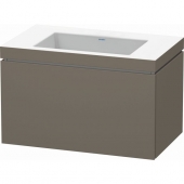 DURAVIT L-Cube - Vanity Unit with washbasin c-bonded with 1 drawer 800x500x480mm flannel grey silk matt/flannel grey silk matt