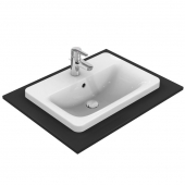 Ideal Standard Connect - Drop-in washbasin for Console 580x430mm with 1 tap hole with overflow white without IdealPlus