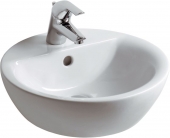 Ideal Standard Connect - Countertop Washbasin for Console 430x430mm with 1 tap hole with overflow white with IdealPlus