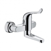 GROHE Euroeco Special - Sequential Single Lever Basin Mixer wall-mounted with projection 197 mm without waste set chrome