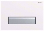 Geberit Sigma40 - Betätigungsplatte für 2-Mengen-Spülung weiß / Aluminium gebürstet