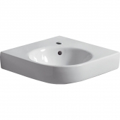 Geberit Renova Compact - Corner Hand-rinse Basin 500x500mm with 1 tap hole with overflow white with KeraTect