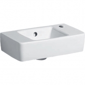 Geberit Renova Plan - Hand-rinse basin 400x250mm with 1 tap hole with overflow white with KeraTect