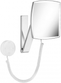 Keuco iLook_move - Cosmetic mirror 5x magnification with LED lighting aluminium finish